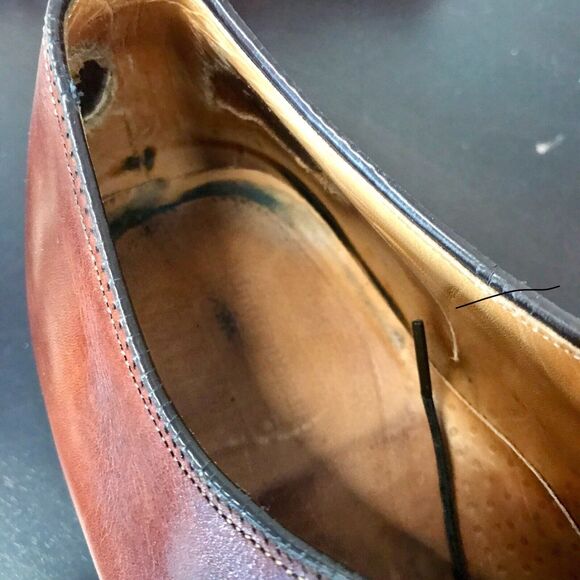 Limited Collection Johnston Murphy Cognac Brown Leather Dress Cap Toe Oxford 9 - Picture 12 of 16